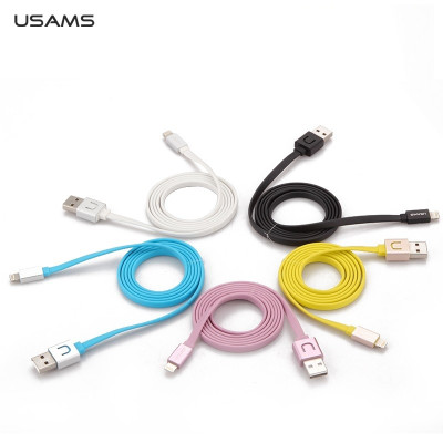 Други USB кабели  USB кабел тип лента USAMS за Iphone 5/5s/5c/6/6plus/iPod touch 5/iPod nano 7 черен